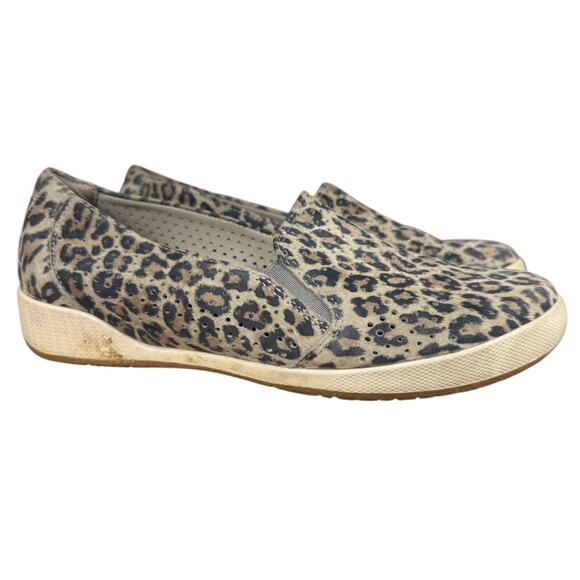 Dansko Odina Leopard Print Leather Suede Perforated Comfort Shoes sz 38 7.5 / 8 - Picture 1 of 16